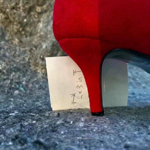 IMPO Stretch Red Suede Heels size 8 Pointed-Toe Mary Jane - Picture 14 of 14